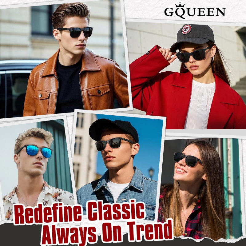 GQUEEN Polarized Sunglasses Men Womens,Flexible TR90 Frame,for Driving Fishing Cycling Hiking Golf Sports UV400 Protection - Image 2